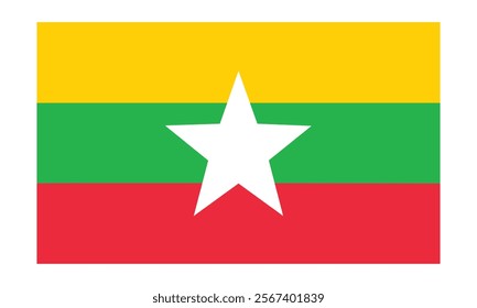 Burma flag transparent png. vector illustration