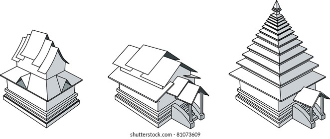 Burmese architecture illustration
