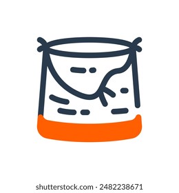 Burmese Basket Vector Icon Illustration