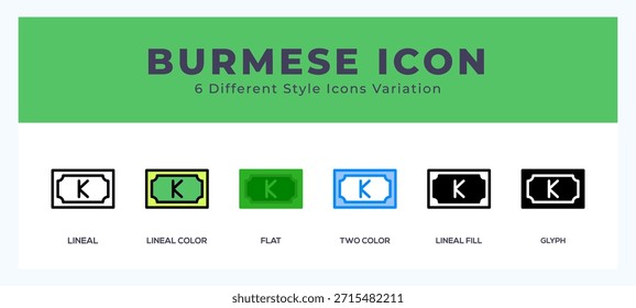 Burmese icon for websites and apps. vector illustration