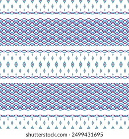 Patrón birmano, patrón geométrico, sin costuras, patrón étnico tradicional, azul claro mezclado con púrpura, patrón de tela para textiles, cortinas, ropa, sarong
