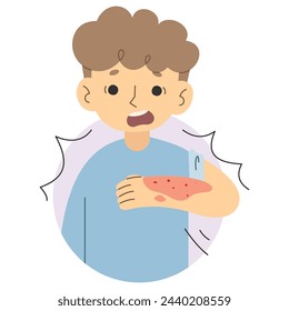 Burn 4 cute on a white background, vector illustration.