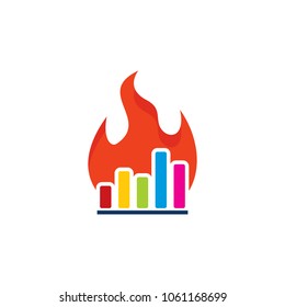 Burn Analytic Logo Icon Design