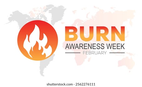 Burn Awareness Week creative concept design. Vector template for banner, greeting card, poster, prints, social media, flyer ,with background.