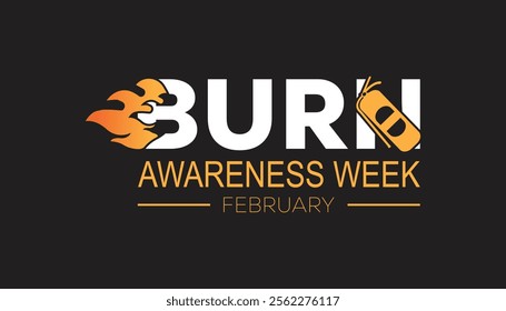 Burn Awareness Week creative concept design. Vector template for banner, greeting card, poster, prints, social media, flyer ,with background.