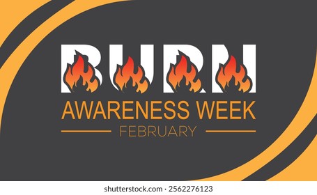 Burn Awareness Week creative concept design. Vector template for banner, greeting card, poster, prints, social media, flyer ,with background.