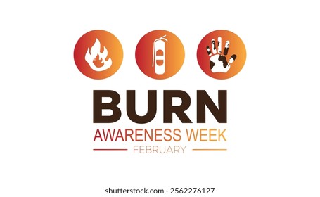 Burn Awareness Week creative concept design. Vector template for banner, greeting card, poster, prints, social media, flyer ,with background.