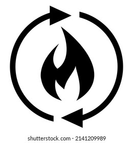 Burn Calories Icon, Metabolism Symbol On White Background