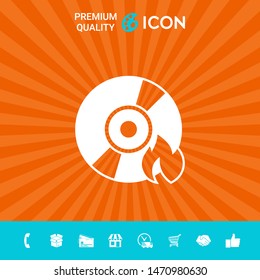 Burn CD or DVD icon. Element for your design