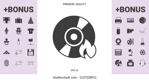Burn CD or DVD icon - graphic elements for your design