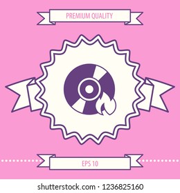 Burn CD or DVD icon. Graphic elements for your design