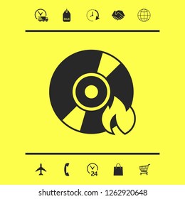 Burn CD or DVD icon. Graphic elements for your design