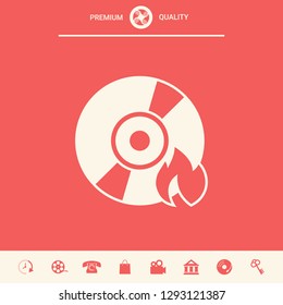 Burn CD or DVD icon. Graphic elements for your design