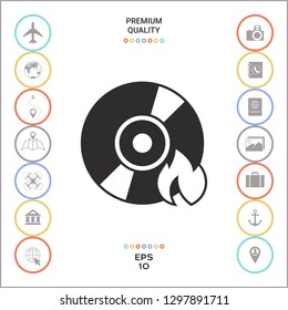 Burn CD or DVD icon. Graphic elements for your design