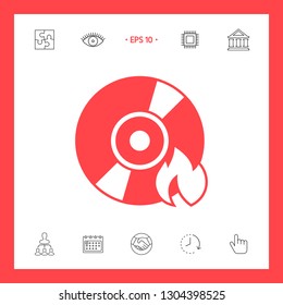 Burn CD or DVD icon. Graphic elements for your design