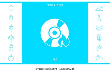 Burn CD or DVD icon. Graphic elements for your design