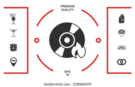 Burn CD or DVD icon. Graphic elements for your design