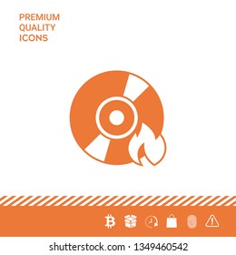 Burn CD or DVD icon. Graphic elements for your design