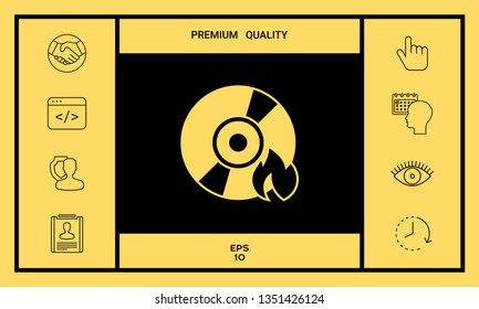 Burn CD or DVD icon. Graphic elements for your design