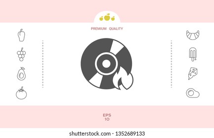 Burn CD or DVD icon. Graphic elements for your design