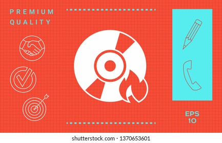 Burn CD or DVD icon. Graphic elements for your design