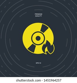 Burn CD or DVD icon. Graphic elements for your design