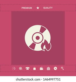 Burn CD or DVD icon. Graphic elements for your design