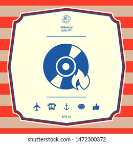 Burn CD or DVD icon. Graphic elements for your design