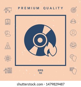 Burn CD or DVD icon. Graphic elements for your design