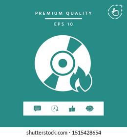 Burn CD or DVD icon. Graphic elements for your design