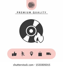 Burn CD or DVD icon. Graphic elements for your design