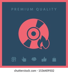 Burn CD or DVD icon. Graphic elements for your design