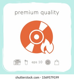 Burn CD or DVD icon. Graphic elements for your design