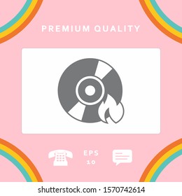 Burn CD or DVD icon. Graphic elements for your design