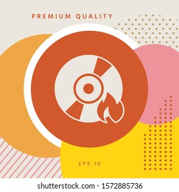 Burn CD or DVD icon. Graphic elements for your design