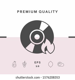 Burn CD or DVD icon. Graphic elements for your design