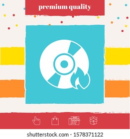 Burn CD or DVD icon. Graphic elements for your design
