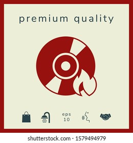 Burn CD or DVD icon. Graphic elements for your design