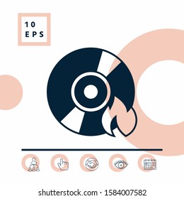 Burn CD or DVD icon. Graphic elements for your design