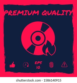 Burn CD or DVD icon. Graphic elements for your design