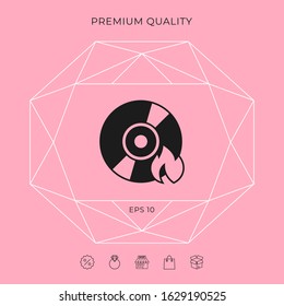 Burn CD or DVD icon. Graphic elements for your design