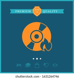 Burn CD or DVD icon. Graphic elements for your design