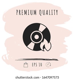 Burn CD or DVD icon. Graphic elements for your design