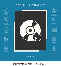 Burn CD or DVD icon. Graphic elements for your design