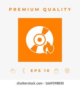 Burn CD or DVD icon. Graphic elements for your design
