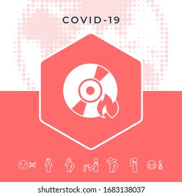 Burn CD or DVD icon. Graphic elements for your design