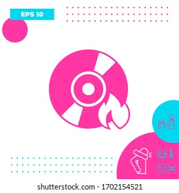 Burn CD or DVD icon. Graphic elements for your design