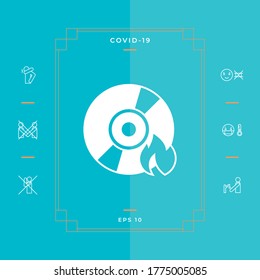 Brennen Sie das CD- oder DVD-Symbol. Grafische Elemente für Ihr Design