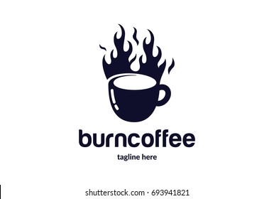 Burn Coffee Logo Template Design Vector, Emblem, Design Concept, Creative Symbol, Icon