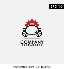 Burn Crab Logo Design Vector Template